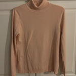 Chico's Size 1 Pink Silk Blend Turtleneck Long Sleeve Sweater Top Women Photo 0