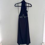 Indah  Viscose Spandex Halter Maxi Dress Lace Cutout Detail Photo 1