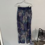 REWASH  Blue Paisley Print Wide Leg Pull On Pants Linen Blend Women’s Size Large Photo 5