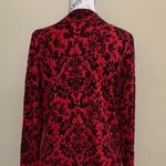 George Brand George Red & Black Paisley Long Sleeve Sweater Photo 3