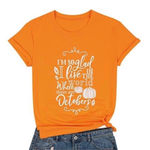 New Womens Boutique Live in a World Octobers Fall Graphic Tee Shirt Photo 0