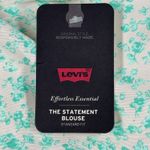 Levi's  Shirt Womens‎ Small Green White Floral Statement Blouse Fairy Cottagecore Photo 7