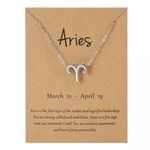 🆕Aries Zodiac Astrology Pendant Necklace Silver Photo 0