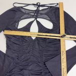 ASOS Dress Womens Size 8 Purple Peekaboo Ruched Mesh Mini Cutout Bodycon Gray Photo 7