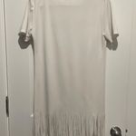 Frayed hem tassel fringe ‘imited edition’ cream white dress Size M Photo 1