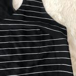 Joie  Striped Silk Racerback Tank‎ Top Scoop Neck Sleeveless Black Silver Medium Photo 5