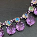 INC  International Concepts Stunning Purple Double Row Crystal Statement Necklace Photo 4