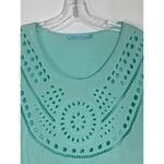 Solitaire Swim Women's Eyelet Swimming Cover Up Top Shirt Teal Green Size Medium Photo 4