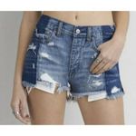 American Eagle Two Tone vintage Hi Rise Ripped Festival Cutoffs Jean shorts 8 Photo 6
