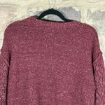 Knox Rose Sweater Woman's Medium Burgundy Red Textured Sleeves Crew Neck Minimal Photo 6