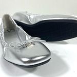 Valentino Garavani  VLOGO Signature Metallic Silver Leather Ballet Flats 36.5 NEW Photo 8