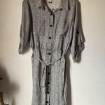 Mimi Chica  Shirt Dress 100%Rayon Black and White Buttoned Tie Front. Size L Photo 1