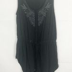 Mystree  Sleeveless Embroidered Dark Gray Top Size Small Photo 0