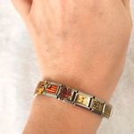 Italian Charm Bracelet Mickey Mouse USA Charm Photo 0