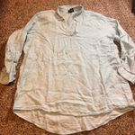Jones New York  Linen Tunic Top Roll Tab Sleeve V Neck‎ Casual 2X Photo 0