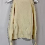 Belle De Jour Women’s Beaded Trim Cutout Shoulder Sweater Cream Size Large NWT Photo 5