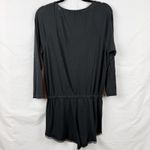 Victoria's Secret  Black Ribbed Lounge Romper Women's Size Medium Lace Trim Photo 5