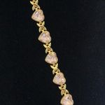 Gold Filled XO Light Pink Crystal Heart Bracelet Photo 4