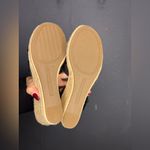 Tommy Hilfiger  Black Wedge Sandals with Jute Espadrille Platform, Size 6.5 Photo 3