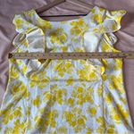 Ann Taylor Citrus Blossom Ruffle Sleeve Shell Floral Yellow Womens Top Size L Photo 9