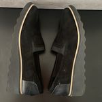 Clarks Collection by Sharon Dolly Black Suede Wedge Lug Soles Slip On Loafers 11 Photo 7