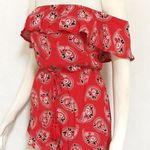 Honey Punch Rose Ruffle Off Shoulder Boho Romper Photo 2