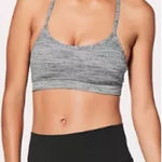 Lululemon Flow Y Bra Yellow Gingham 4 Gray Photo 0