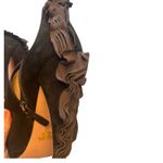 Prada  Black Suede Ruffle Accent Ankle Boots Heels Size 37.5 -7.5 -8 Italian Photo 3