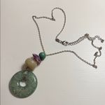 Chico's Vintage Long Green and Purple Pendant Necklace Photo 1