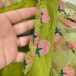 Unique Vintage Smak Parlour Avocado & Pink Strawberry Print Woodstock Flare Dress Pinup Size M Photo 4