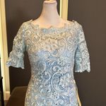 Women’s Blue Short Formal Party Dress Zip Up Back Half Sleeve Size 4 NWT Photo 1