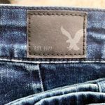 American Eagle Dark Blue Acid Wash Denim Mini Skirt Size 2 Photo 2