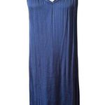 Velvet by Graham & Spencer Navy Blue Satin Kambree Midi Slip Dress Size Small Photo 0