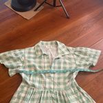 Anthropologie Green Gingham Plaid Midi Shirt Dress X Porridge Photo 6
