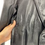 Vintage AB FLIP HOLM black leather double breasted jacket unisex street wear Size M Photo 2