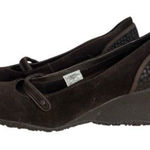 Merrell PETUNIA Shoes Size 9 Floral Brown Suede Slip On Leather Wedge Heels Photo 0