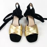 LuLaRoe Sz 8 HAVANA Block HEEL - BLACK & GOLD Photo 2