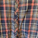 We The Free  People Shirt Petite Small Boho Park Ranger Plaid Button Up Blue Pink Photo 4