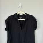 J.Crew V-Neck Shirt-Dress in Soft Gauze Black Size Small Summer 2023 Lightweight Photo 3