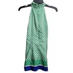 Banana Republic Banana‎ Republic Silk Halter Top Green White Print Sleeveless Blouse Photo 1