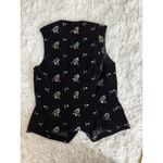 Vintage Floral Embroidered Velvet Vest Sleeveless Top Black Retro Y2K Size M Photo 5