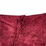 Anthropologie Honey Punch Burgundy Red Faux Suede Lace-Up Mini Shorts Western Boho M Photo 3