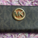 Michael Kors Black Wallet with Gold Logo Photo 0