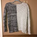 Roxy  Striped Mix‎ Texture Sweater Grey Cream Size Small Photo 1