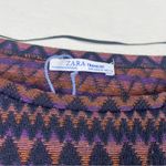 ZARA Knit Front Knot Tie Geo Print Dress Photo 8