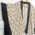 14th & Union Black Trim Pink & Yellow Floral Kimono Top Swim Cover Up One Size Photo 4