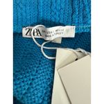 ZARA NWT Cut Out Cable Knit Sleeveless Stretch Cropped Top Round Neck L Blue Photo 9