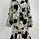 Farm Rio NWT  Wool Blend Wild Hearts Tie-Belt Fleece Coat Size XL Black White Photo 6