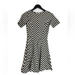 Monteau Los Angeles Stripe Chevron Short Sleeve Flare Mini Dress Size Medium Photo 1