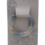 NEW Scout Curated Wears Crystal Wrap Bracelet Necklace Blue Ivory Silver Gift Photo 0